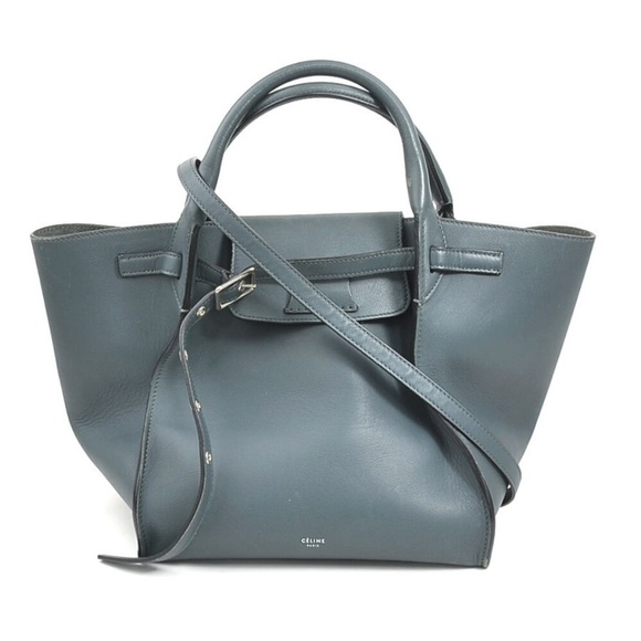 Celine Handbags - Celine big bag blue gray leather bag
